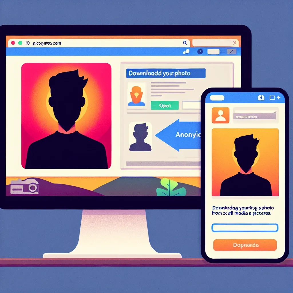 "Ilustrasi cara mudah dan cepat download foto Instagram menggunakan SaveFrom.net"